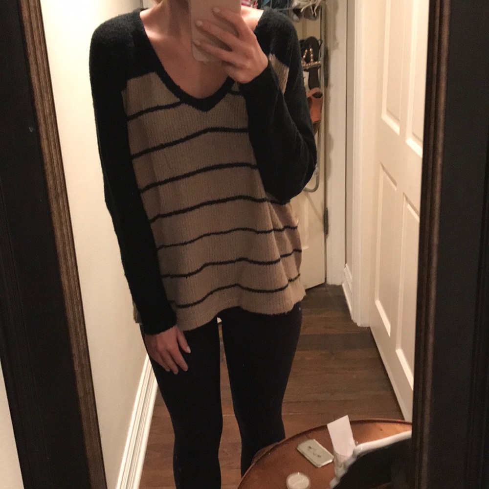 Black & Tan Striped Sweater